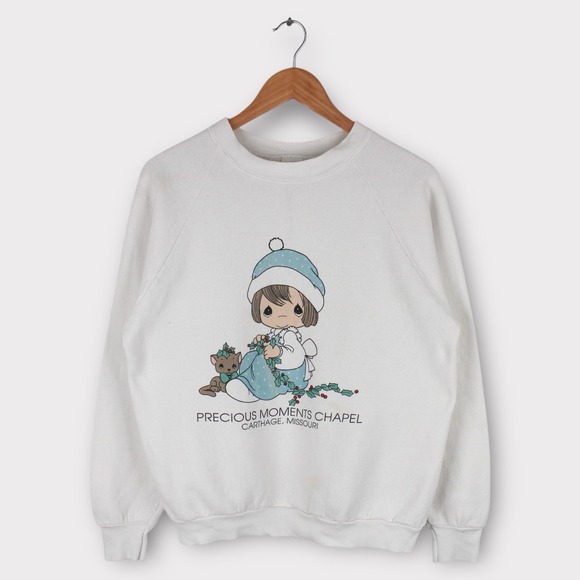 Precious Moments Tops - Vintage Precious Moments Chapel Sweatshirt Womens L White USA Made